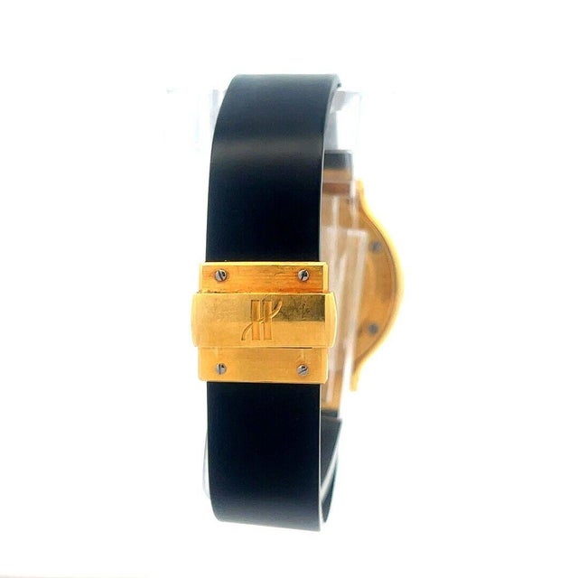 Hublot MDM Gold Ladies Watch 18k Yellow Diamond Bezel Date Rubber Band 28mm For Sale - Image 9 of 10