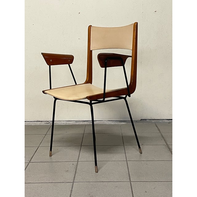 Beige Boomerang Desk Chair by Carlo Ratti, 1950s For Sale - Image 8 of 18
