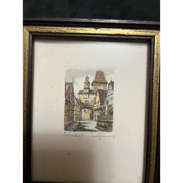 Original Etchings of Rothenburg Germany by Ernst Geissendörfer- Set of 2 For Sale - Image 10 of 11