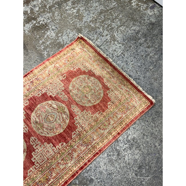 Design Plus Gallery presents a 2ft 6in × 6ft 5in Vintage Oushak Turkish Runner Rug. This hand-knotted runner displays a...
