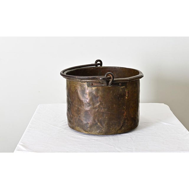 Rustic European French 19th Century Heavy Brass Cooking Pot For Sale - Image 3 of 10