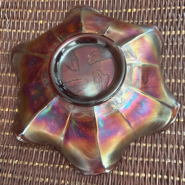 Art Nouveau Fenton Thistle Ruffled Bowl For Sale - Image 3 of 3