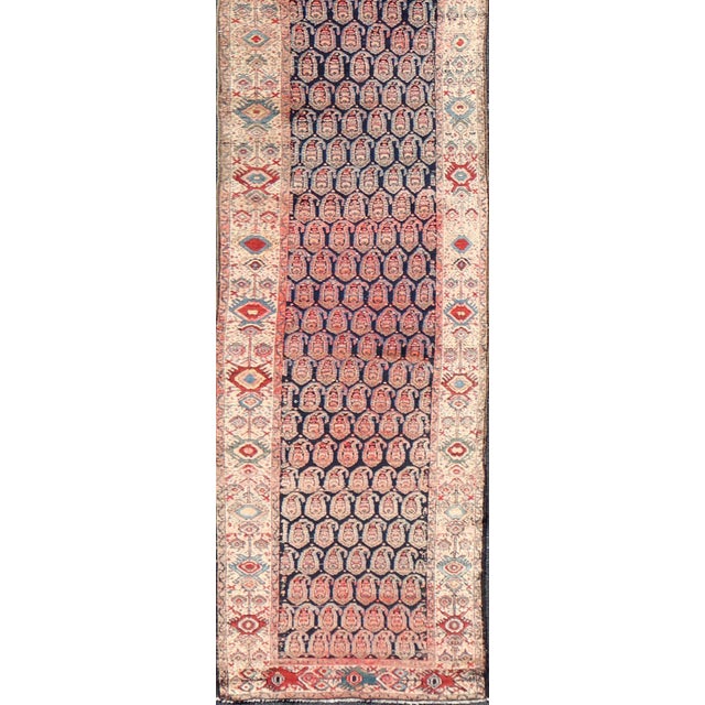 Traditional Antique Persian Malayer Long Runner With Paisley Design 3'0" X18'9" For Sale - Image 3 of 14
