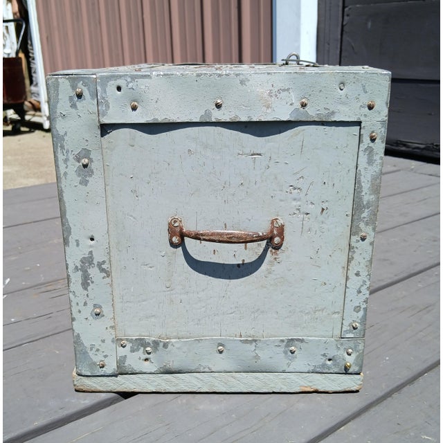 Antique Primitive Folk Art Wood Machinist Tool Box 1930s For Sale - Image 10 of 12