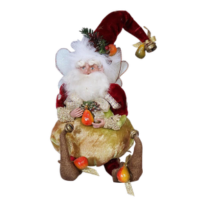 Mark Roberts Christmas Fairy With Pears, Velvet Costume, Bells & Glitter Wings