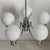 Vintage Chrome and White Glass Pendant Light, 1970s For Sale - Image 4 of 12