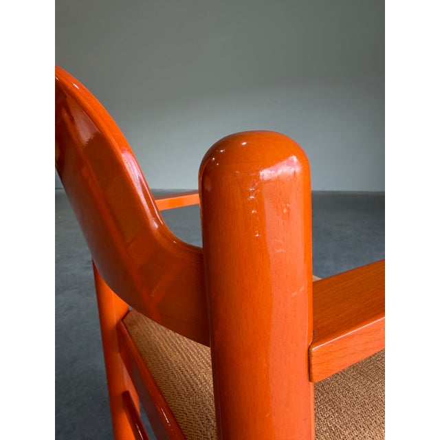 Pair of Vintage Orange Hank Lowenstein Padova Armchairs For Sale - Image 9 of 12