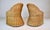 Chestnut Coastal Braided Wicker Rattan Chairs After Michael Taylor Blue & White Stripes Upholstery For Sale - Image 8 of 13