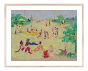 In the Park by Happy Menocal in Natural Maple Frame, Small Art Print