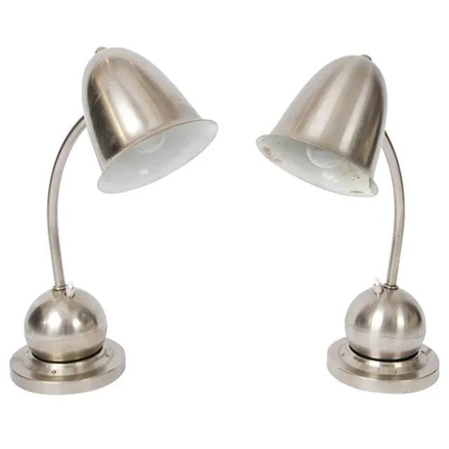 Art Deco Table Lamps in Nickel from Daalderop KDM Royal Holland, 1930s, Set of 2 For Sale - Image 11 of 11