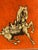 Asian Antique Vintage Mid-Century Batik Tang Horse Textile Art, Newly Framed For Sale - Image 3 of 6