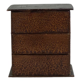 19th Century Small Mantel Top 3 Drawer Wood Americana Chest, Hand Crafted & Constructed For Sale