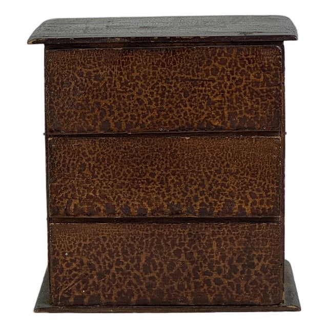 19th Century Small Mantel Top 3 Drawer Wood Americana Chest, Hand Crafted & Constructed For Sale