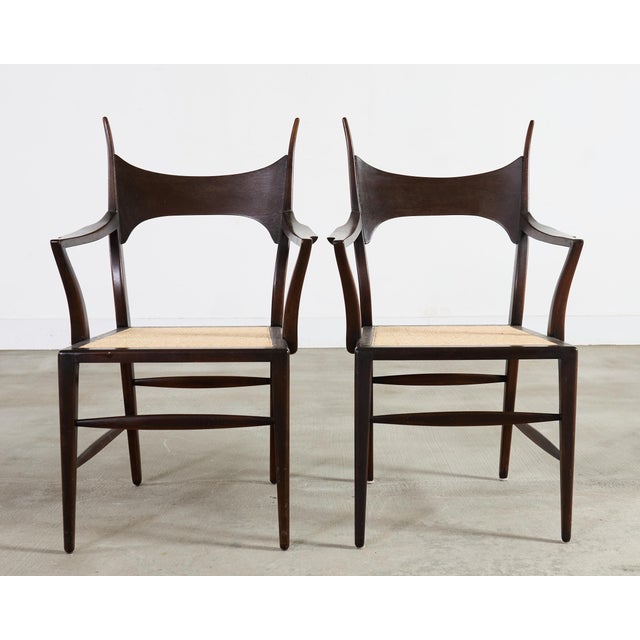 Dunbar Furniture Set of Four Antler Dining Chairs by Edward Wormley for Dunbar For Sale - Image 4 of 18