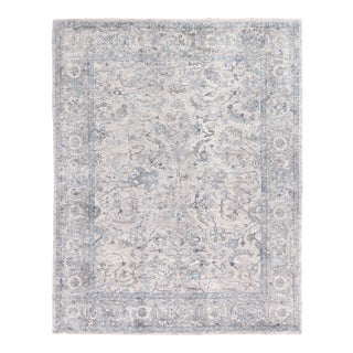 Exquisite Rugs Biron Handmade Wool & Viscose Beige & Blue - 8'x10' For Sale