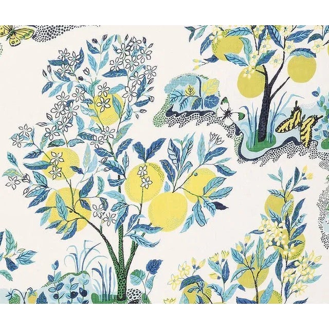 Sample - Schumacher Citrus Garden Sheer Fabric in Pool For Sale