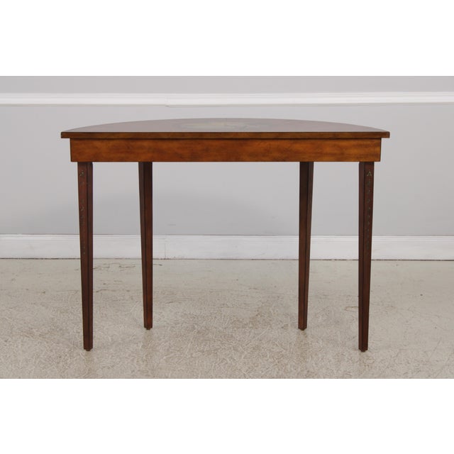 Adam Paint Decorated Demilune Console Hall Table For Sale - Image 14 of 16