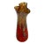 1990s Red & Gold Hand Blown Glass Vase For Sale
