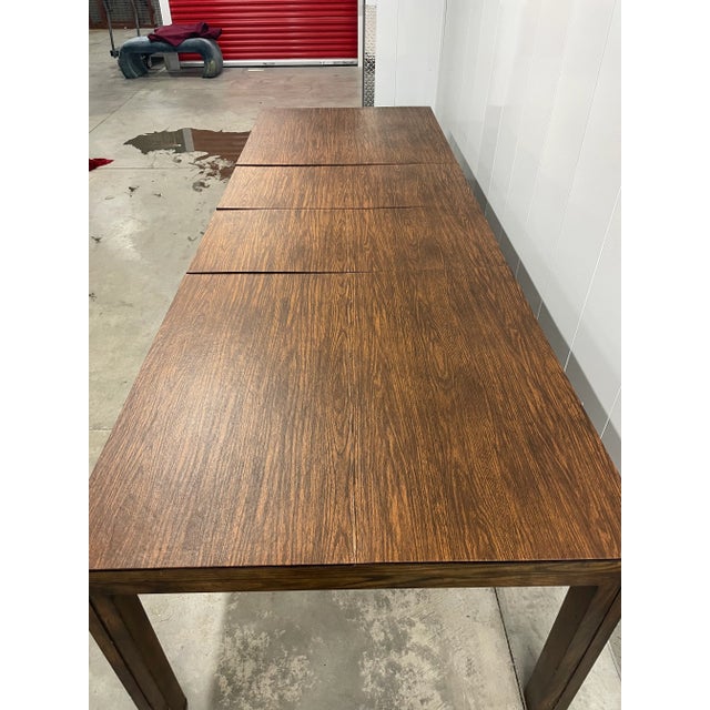 Wood Brass Trim and Etched Smoked Mirror Parsons Dining Table by Henredon For Sale - Image 7 of 10