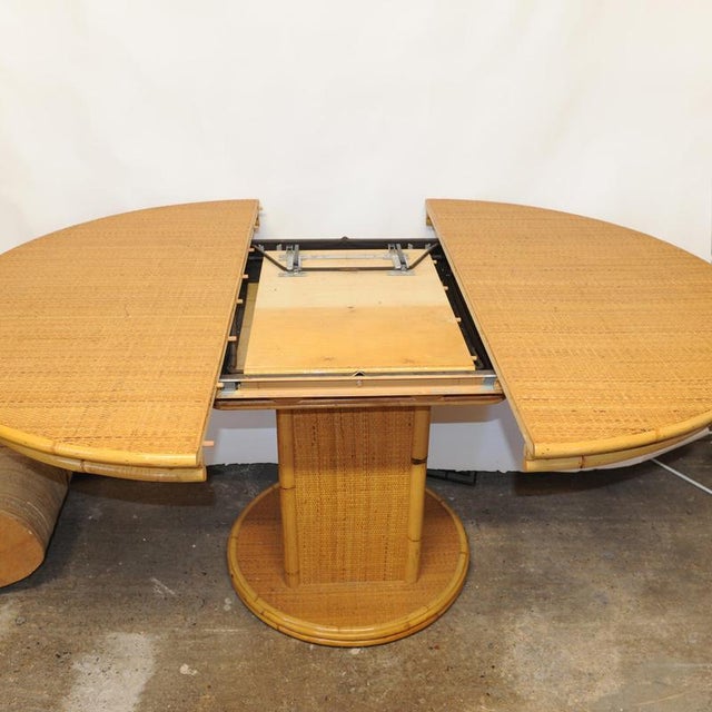 Vintage Extendable Rattan Dining Table, 1970s For Sale - Image 8 of 15