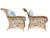 Henry Link Vintage Henry Link for Lexington Woven Rattan and Wicker Lounge Armchairs With Floral Upholstery | Pair For Sale - Image 4 of 14
