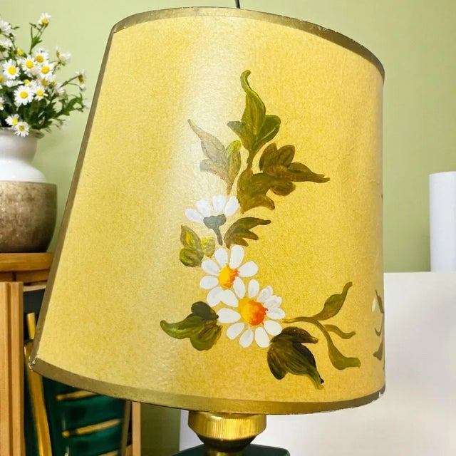 French Art Deco Green Ceramic Wall Sconces with Hand-Painted Half Shades, 1940s, Set of 2 For Sale - Image 11 of 16