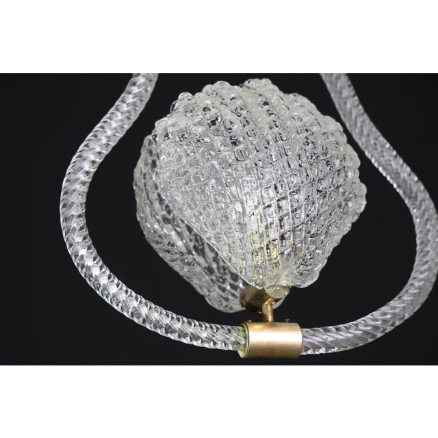 1950s Charming "Shell" Trasparent Murano Glass Chandelier by Barovier E Toso For Sale - Image 11 of 12