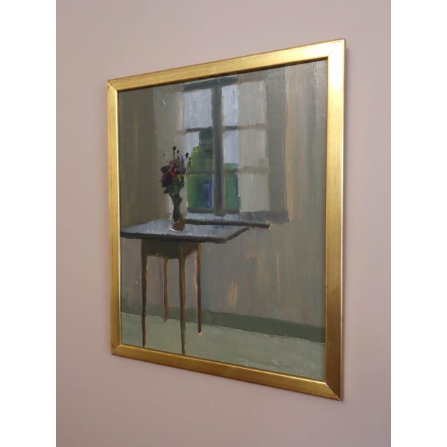 Mid-Century Modern 'Morning Light' Vintage Swedish Interior Still Life Oil Painting, Framed For Sale - Image 6 of 14