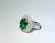 18kt Gia Zambia Oval Emerald Diamond Halo Ring, Size 6.5 For Sale - Image 4 of 5