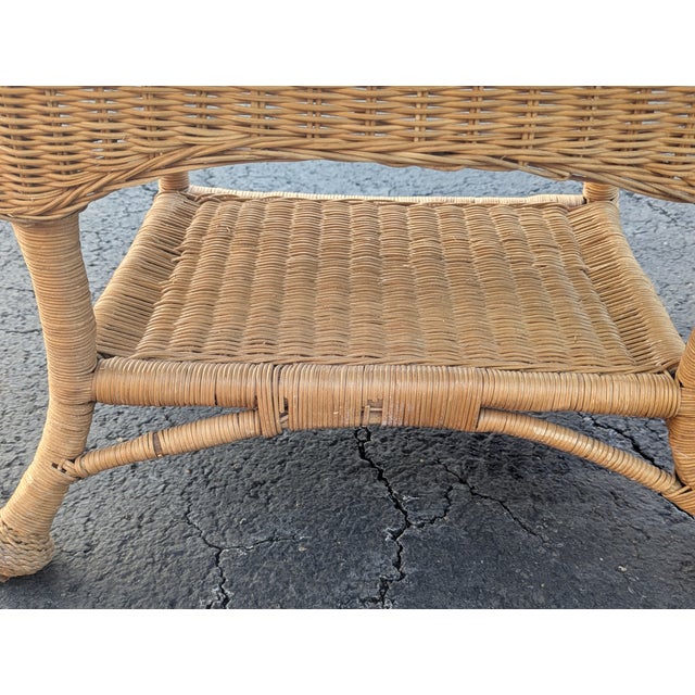 Vintage Wicker Coffee Table Circa 1980s For Sale In Washington DC - Image 6 of 10
