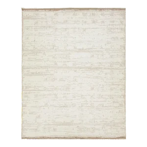 12 X 15 Modern Flatweave Ivory Wool Rug With Abstract Design