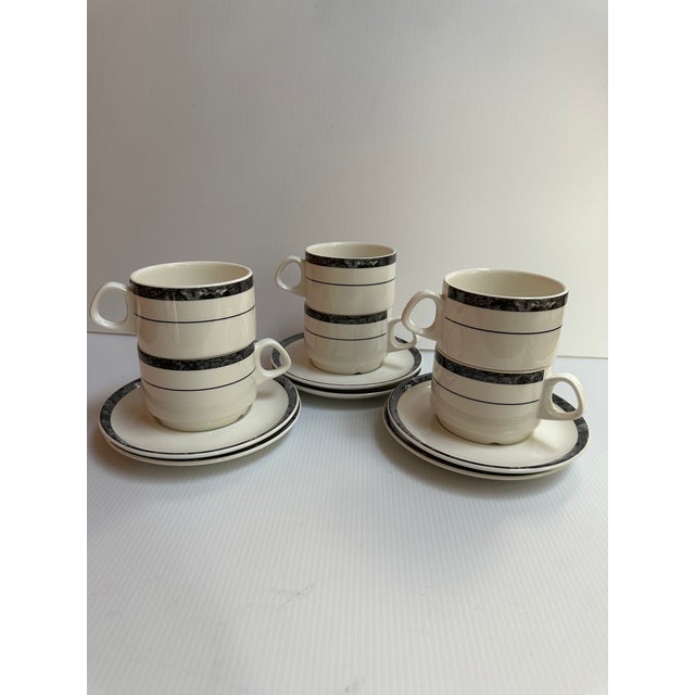 1980s Villeroy & Boch 6 Coffee/Tea Cups and Matching 6 Saucers Made in Luxembourg For Sale - Image 13 of 16