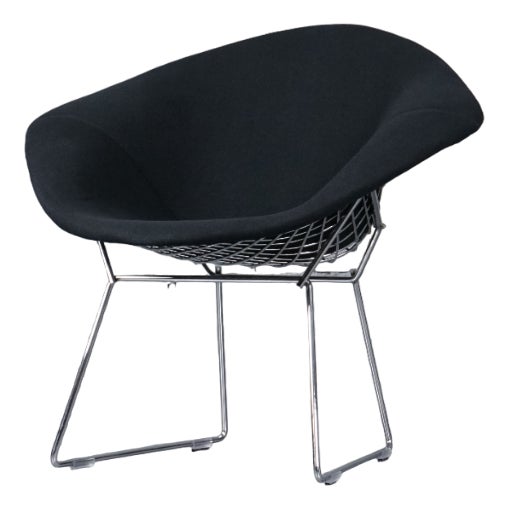 Model 421 Diamond Armchair with Black Full Cover by Harry Bertoia for Knoll International, 1970s For Sale
