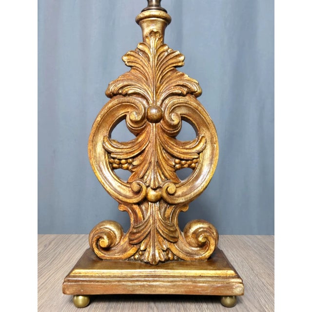 John Richard Table Lamps, Ornate W Berries & Brass Trim - a Pair For Sale - Image 4 of 13
