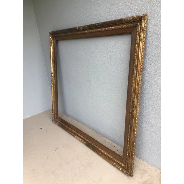 Wood Large Antique Wood Gilt Picture Frame For Sale - Image 7 of 11