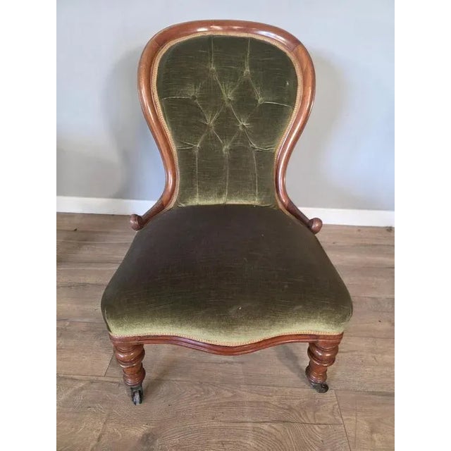 Victorian Ladies and Gents Spoon Back Chairs, Set of 2 For Sale - Image 4 of 9
