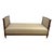 A fine Art Deco daybed. Mahogany with fluted leg details and fruitwood inlay details around the base.