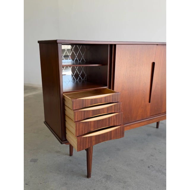 Brown 1970s Dual Storage Sideboard in Teak For Sale - Image 8 of 15