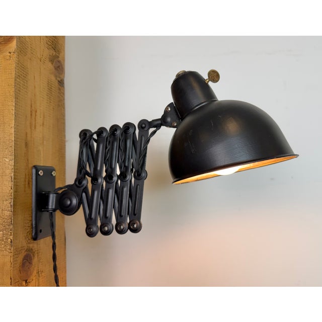 Bauhaus Industrial Black Scissor Wall Lamp from Christian Dell, 1930s For Sale - Image 16 of 18