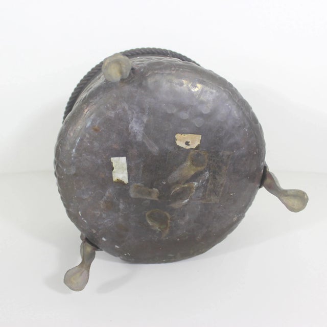 Brass Vintage Claw Footed Pierced Brass Planter With Grape Motif Rope Edge For Sale - Image 8 of 9