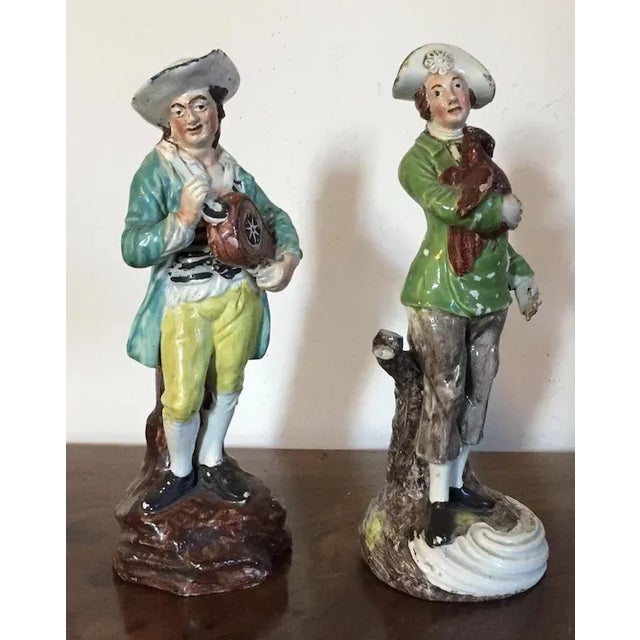 18th Century Antique 18th Century George III Staffordshire Pearlware Figures - A Pair For Sale - Image 5 of 11