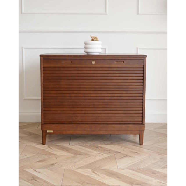 The furniture was made around 1950 - 1960 in Denmark, by the high-quality office furniture manufacturer - Angarths...
