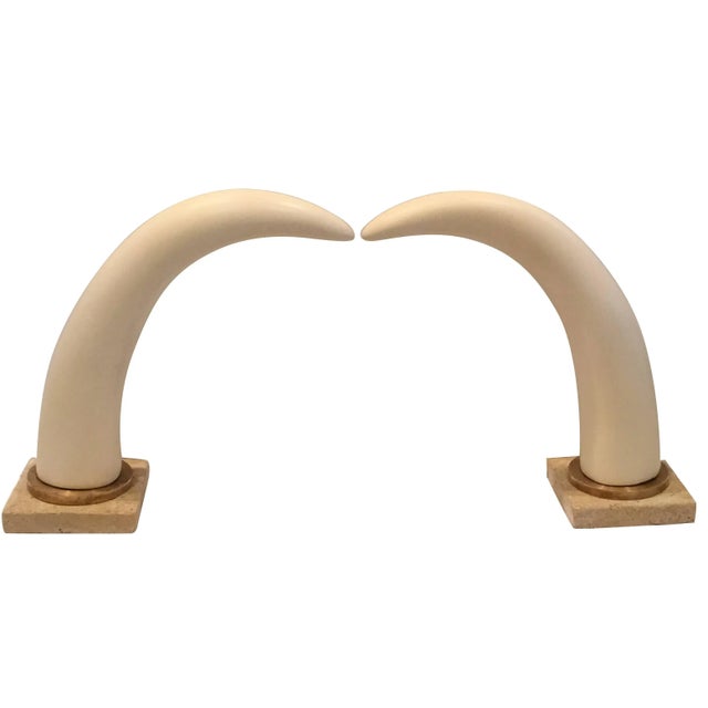 Pair of Decorative Tusk Horn For Sale - Image 11 of 11
