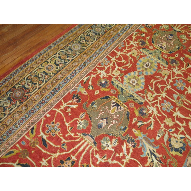 Zabihi Collection Rich Antique Ziegler Sultanabad Oversize Rug For Sale - Image 11 of 12