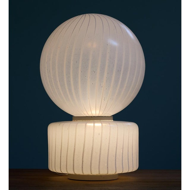 Metal 1950s Sculptural Striped Murano Glass Lamp by Vistosi For Sale - Image 7 of 7