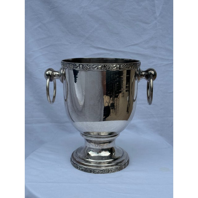 Vintage Silver Plated Ice Bucket Champagne Chiller For Sale - Image 9 of 10