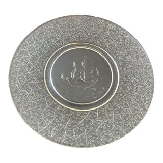 l.e. Smith Glass Co. VTG Pressed Glass Plate Santa Maria Pattern 1920s-1930s For Sale