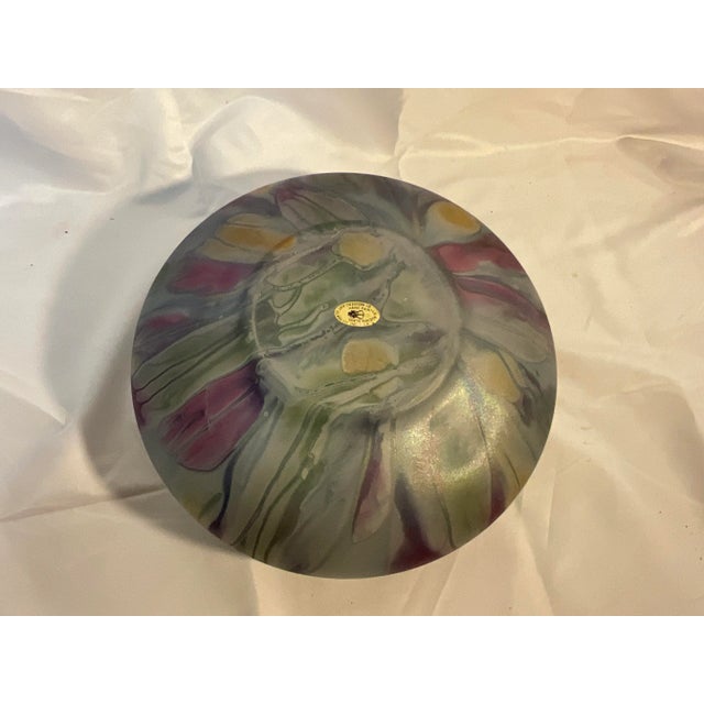 Late 20th Century Art Nouveau Rueven Purple Swirl Art Glass Bowl For Sale - Image 4 of 6