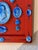 Grand Tour Style Blue Faience Glazed Plaster Intaglio Arrangement in Square Hand Painted Red Frame For Sale - Image 11 of 11