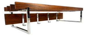 Mid-Century Modern Chromed Rosewood Coat and Hat Rack, 1960s